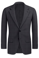 Image of a Grey & Black Worsted Checks Merino Wool Blazers Fabric