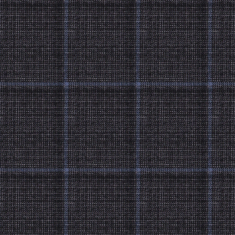 Image of a Grey & Black Worsted Checks Merino Wool Blazers Fabric