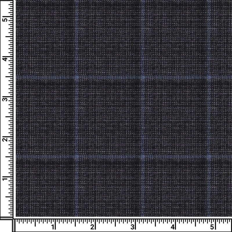 Image of a Grey & Black Worsted Checks Merino Wool Blazers Fabric