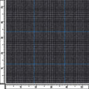 Image of a Grey & Black Worsted Checks Merino Wool Suiting Fabric