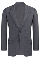 Image of a Grey & Blue Worsted Checks Merino Wool Blazers Fabric
