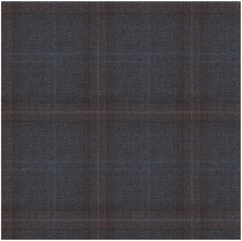 Image of a Grey & Blue Worsted Checks Merino Wool Blazers Fabric