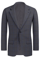 Image of a Grey & Blue Worsted Checks Merino Wool Blazers Fabric