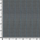 Image of a Grey & Blue Worsted Stripes Merino Wool Suiting Fabric