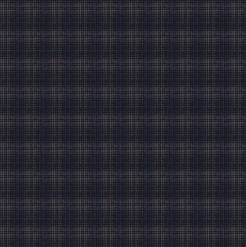 Image of a Grey & Mid-Blue Worsted Checks Merino Wool Blazers Fabric