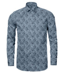 Image of a Grey & Navy-Blue Oxford Prints Linen Shirting Fabric