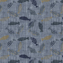 Image of a Grey & Navy-Blue Oxford Prints Linen Shirting Fabric