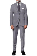 Image of a Grey & Purple Worsted Checks Merino Wool Blazers Fabric