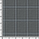 Image of a Grey & Silver Worsted Checks Merino Wool Suiting Fabric