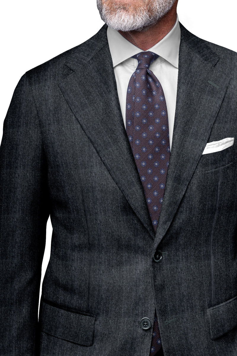 Image of a Grey & White Flannel Dobby Merino Wool Blazers Fabric