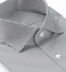 Image of a Grey & White Twill Stripes Giza Cotton Shirting Fabric