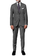 Image of a Grey & White Worsted Checks Merino Wool Blazers Fabric