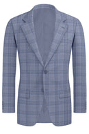 Image of a Grey & White Worsted Checks Merino Wool Blazers Fabric