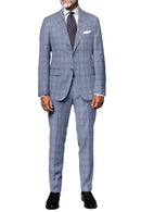 Image of a Grey & White Worsted Checks Merino Wool Blazers Fabric