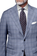 Image of a Grey & White Worsted Checks Merino Wool Blazers Fabric