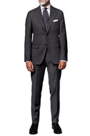 Image of a Grey & White Worsted Checks Merino Wool Suiting Fabric