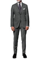 Image of a Grey Flannel Houndstooth Merino Wool Suiting Fabric