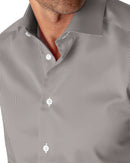 Image of a Grey Houndstooth Micropattern Giza Cotton Shirting Fabric
