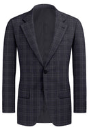 Image of a Grey Worsted Checks Merino Wool Blazers Fabric