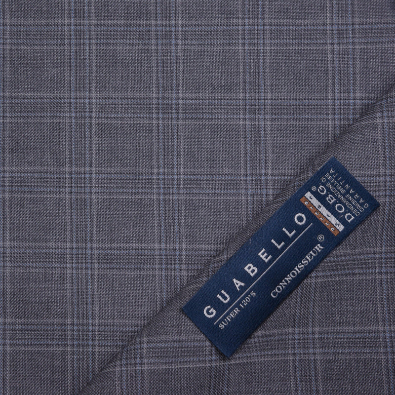 Image of a Grey Worsted Checks Merino Wool Blazers Fabric