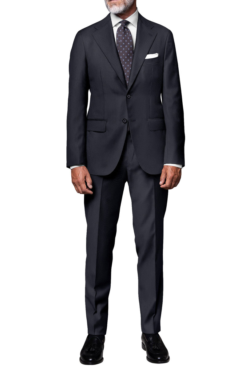 Image of a Grey Worsted Dobby Merino Wool Blazers Fabric