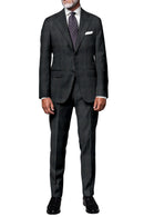 Image of a Grey Worsted Herringbone Merino Wool Suiting Fabric