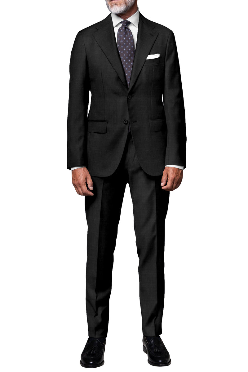Image of a Grey Worsted Shark Skin Merino Wool Suiting Fabric