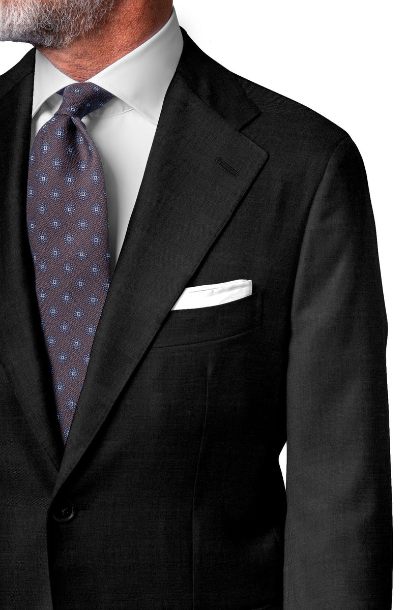Image of a Grey Worsted Shark Skin Merino Wool Suiting Fabric