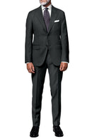 Image of a Grey Worsted Sharkskin Merino Wool Pants Fabric