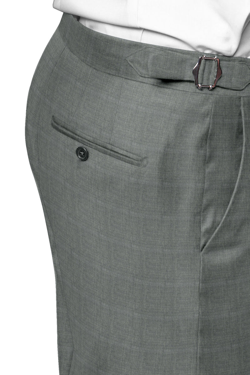 Image of a Grey Worsted Solids Merino Wool Suiting Fabric