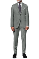 Image of a Grey Worsted Solids Merino Wool Suiting Fabric