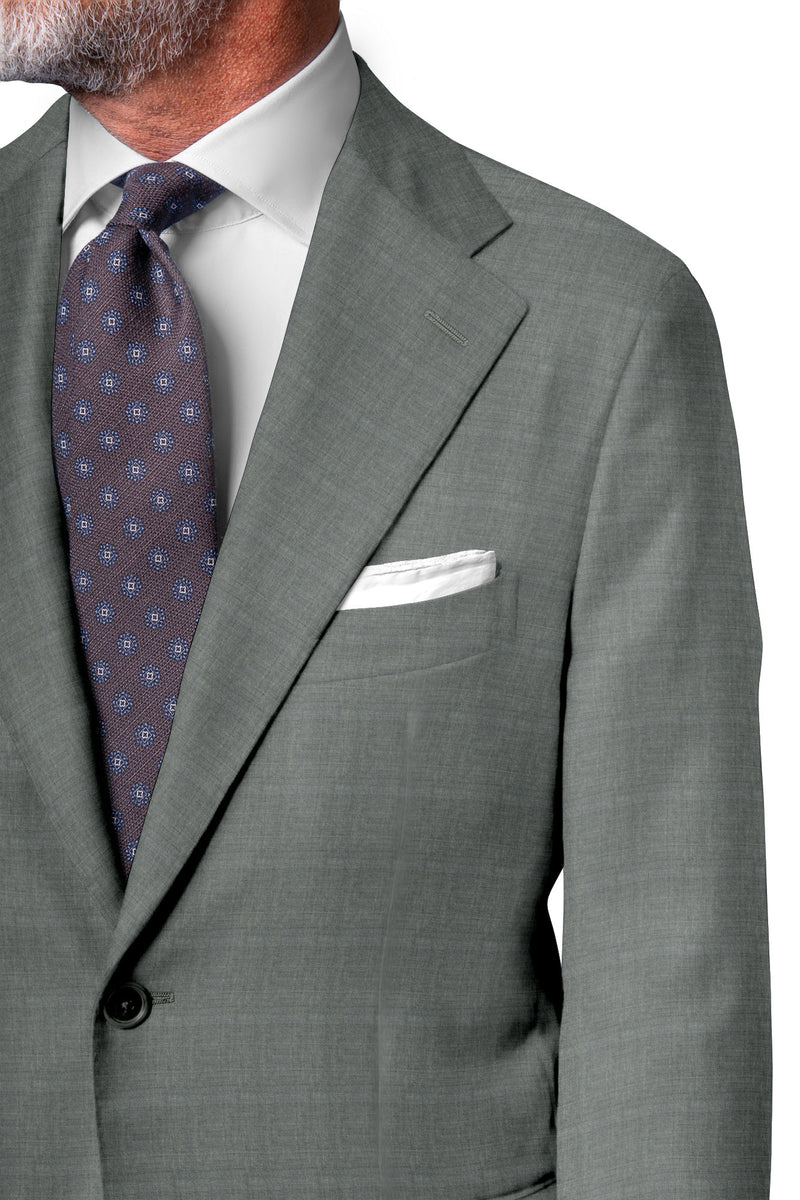 Image of a Grey Worsted Solids Merino Wool Suiting Fabric