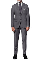 Image of a Grey Worsted Twill Merino Wool Pants Fabric