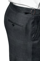 Image of a Grey Worsted Twill Merino Wool Pants Fabric