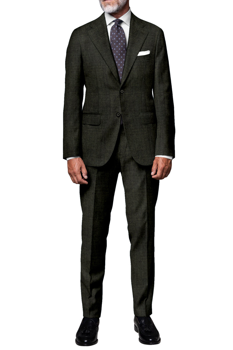 Image of a Grey Worsted Twill Merino Wool Suiting Fabric