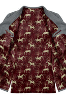 Image of a Khaki & Black Satin Prints Poly Viscose Lining Fabric