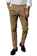 Image of a Khaki Poplin Solids Cotton Stretch Chinos Fabric