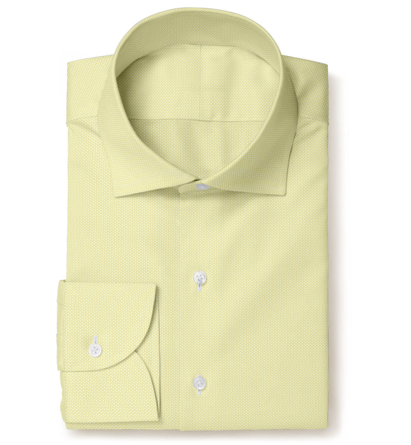 Image of a Lemon Oxford Micropattern Giza Cotton Shirting Fabric