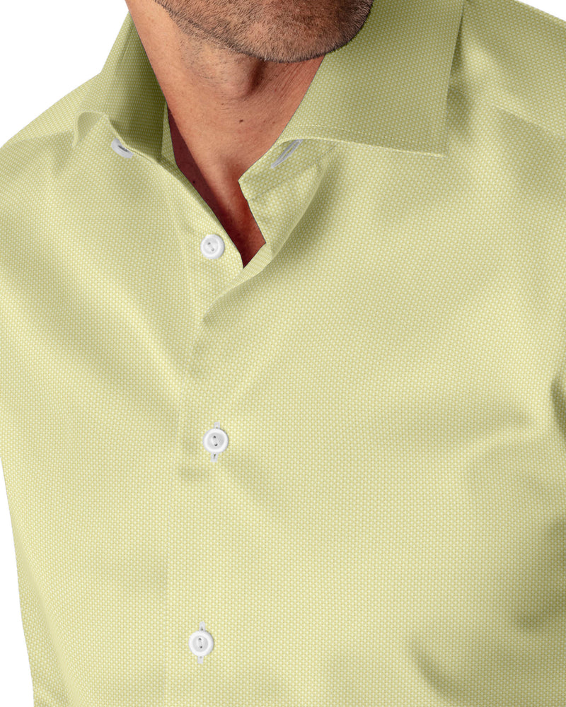 Image of a Lemon Oxford Micropattern Giza Cotton Shirting Fabric