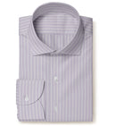 Image of a Lilac & White Dobby Stripes Giza Cotton Shirting Fabric