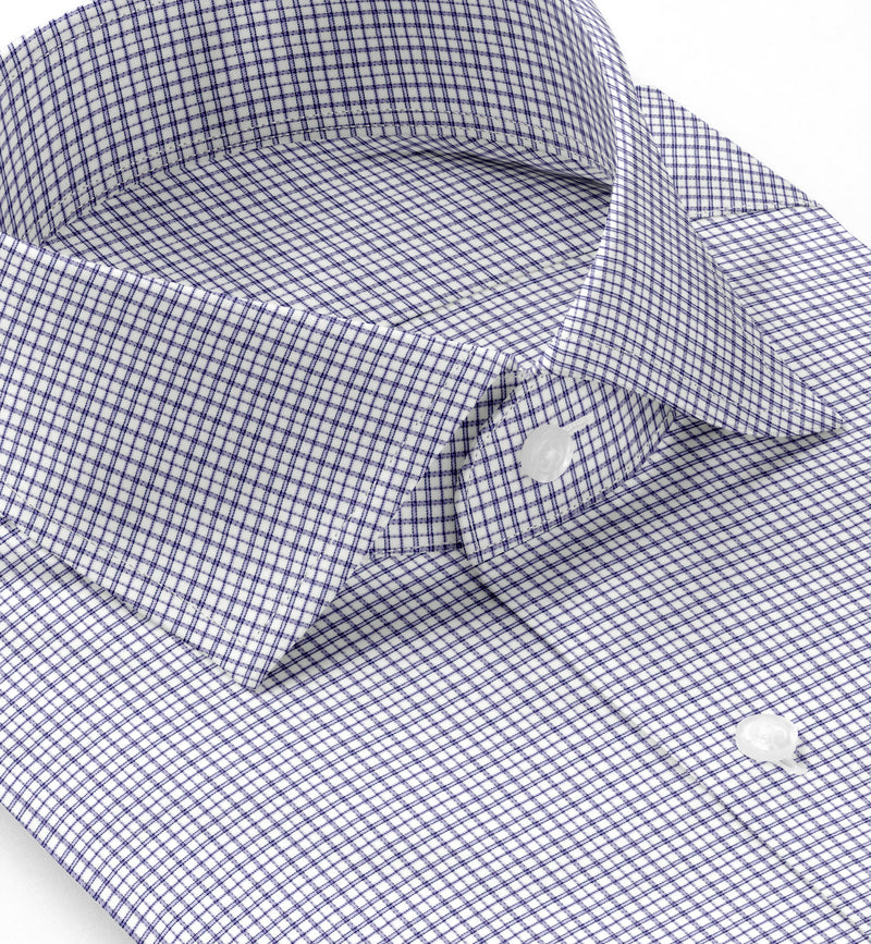 Image of a Lilac & White Twill Checks Giza Cotton Shirting Fabric