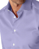 Image of a Lilac & White Twill Checks Giza Cotton Shirting Fabric