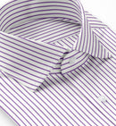 Image of a Lilac & White Twill Stripes Giza Cotton Shirting Fabric
