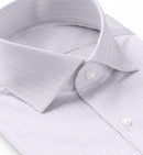 Image of a Lilac & White Twill Stripes Giza Cotton Shirting Fabric