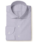 Image of a Lilac & White Twill Stripes Giza Cotton Shirting Fabric