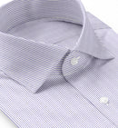 Image of a Lilac & White Twill Stripes Giza Cotton Shirting Fabric