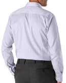 Image of a Lilac & White Twill Stripes Giza Cotton Shirting Fabric