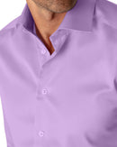 Image of a Lilac Poplin Solids Cotton Stretch Shirting Fabric