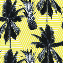 Image of a Lime & Black Satin Prints Poly Viscose Lining Fabric