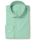 Image of a Lime & White Poplin Stripes Giza Cotton Shirting Fabric